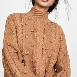 Nicholas Crop Aran Mock Neck Sweater